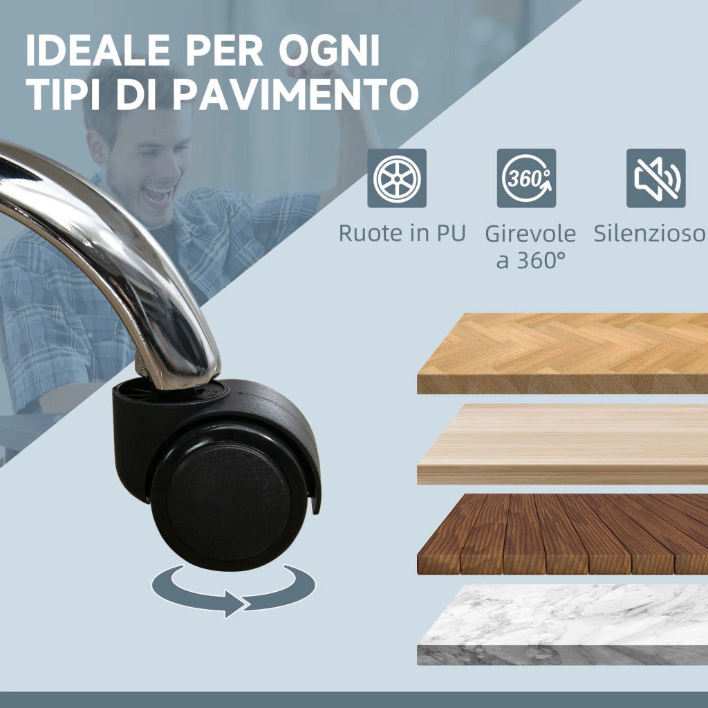 Sedia Operativa da Ufficio Massaggiante e Riscaldante 67x67x113-121 cm Grigio