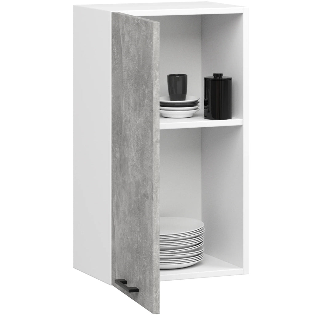 Mobile da cucina pensile sistema AKORD OLIWIA 40 cm H720 Bianco inserto frontale Cemento Grigio Cemento 1 anta 40x30x72 cm