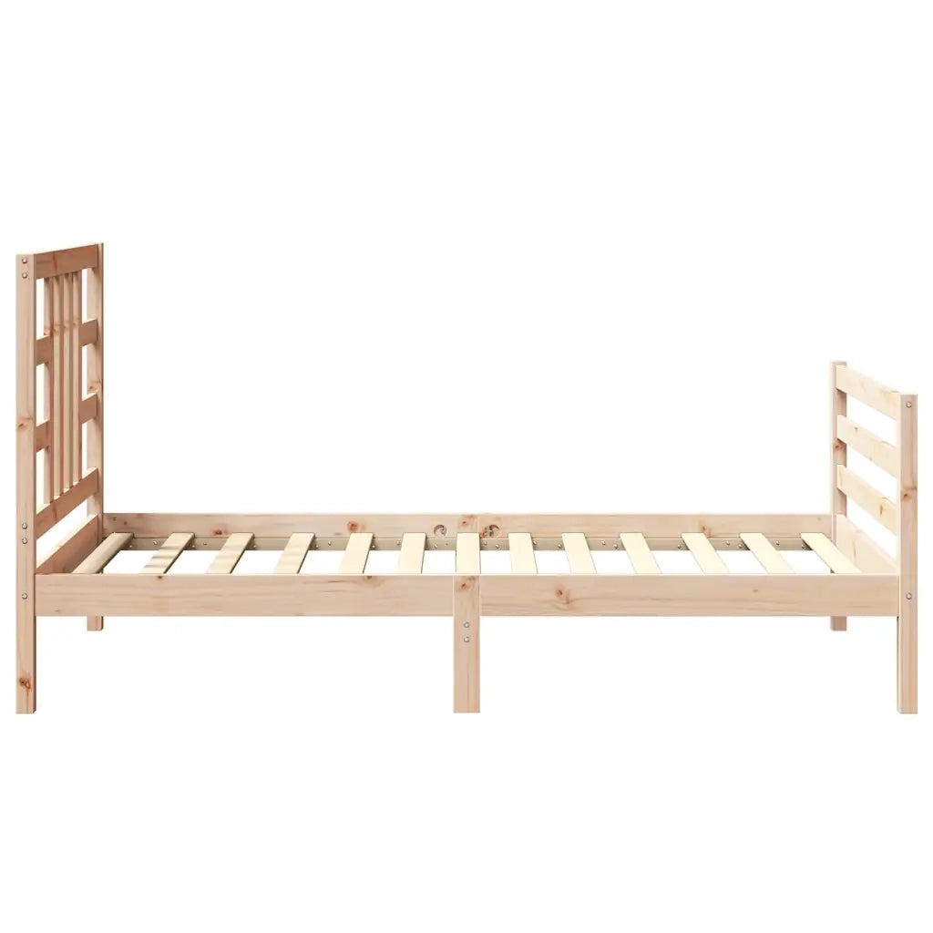 Giroletto con Testiera Single-Struttura Letto in Legno Massello 598271