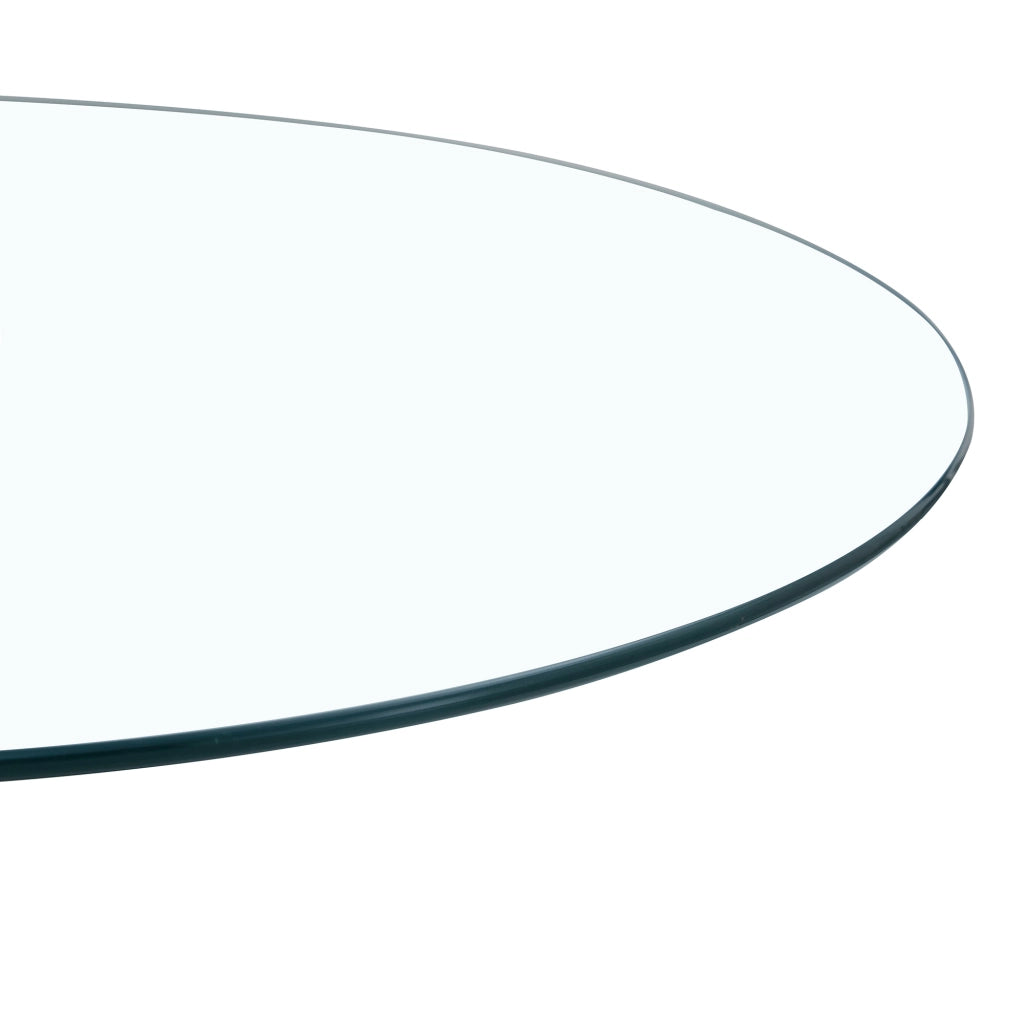 TAVOLO BAR Rotondo 85 cm in Vetro Trasparente e Metallo Nero