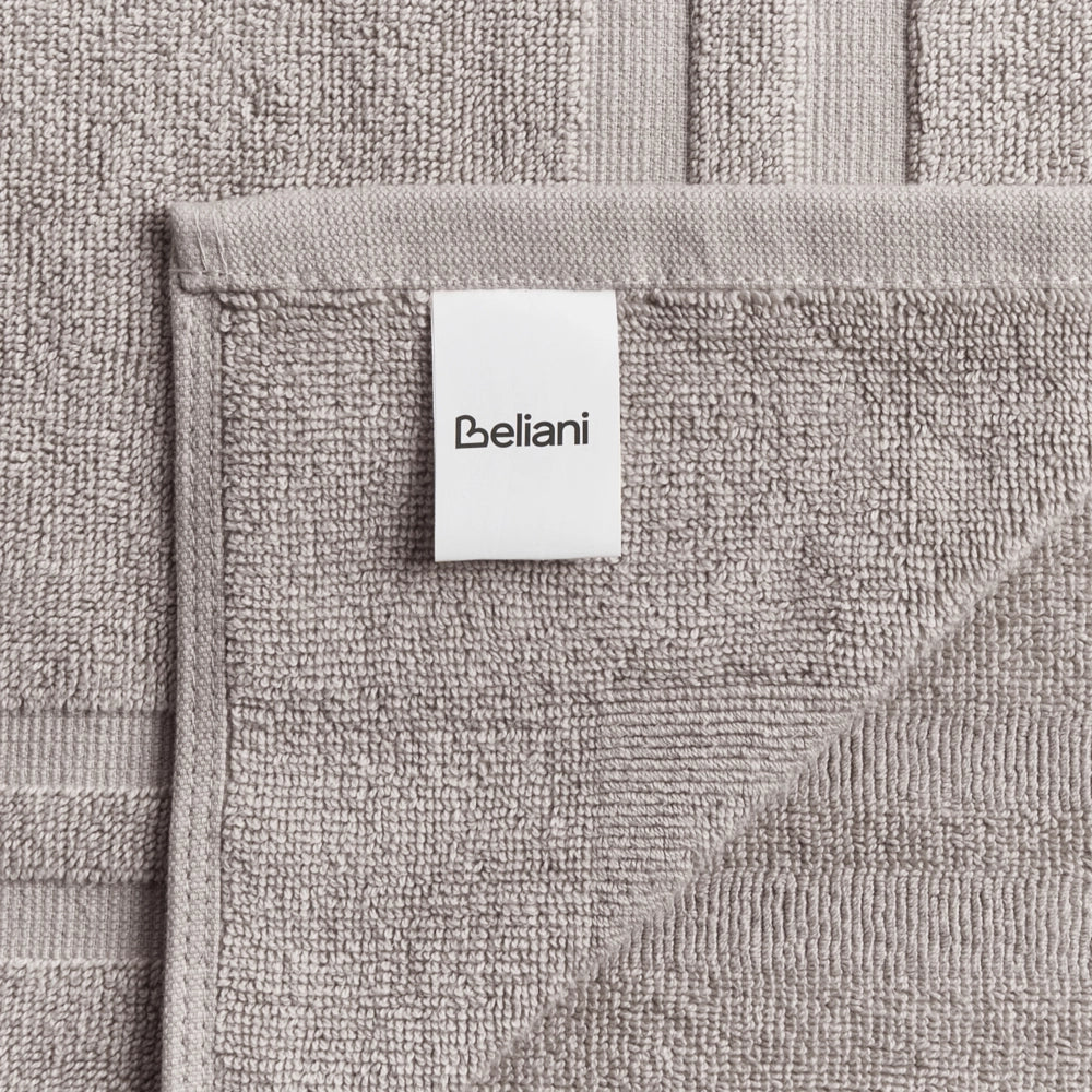 Set di 9 asciugamani Grigio Chiaro in cotone per ospiti Asciugamano da bagno e tappetino da bagno