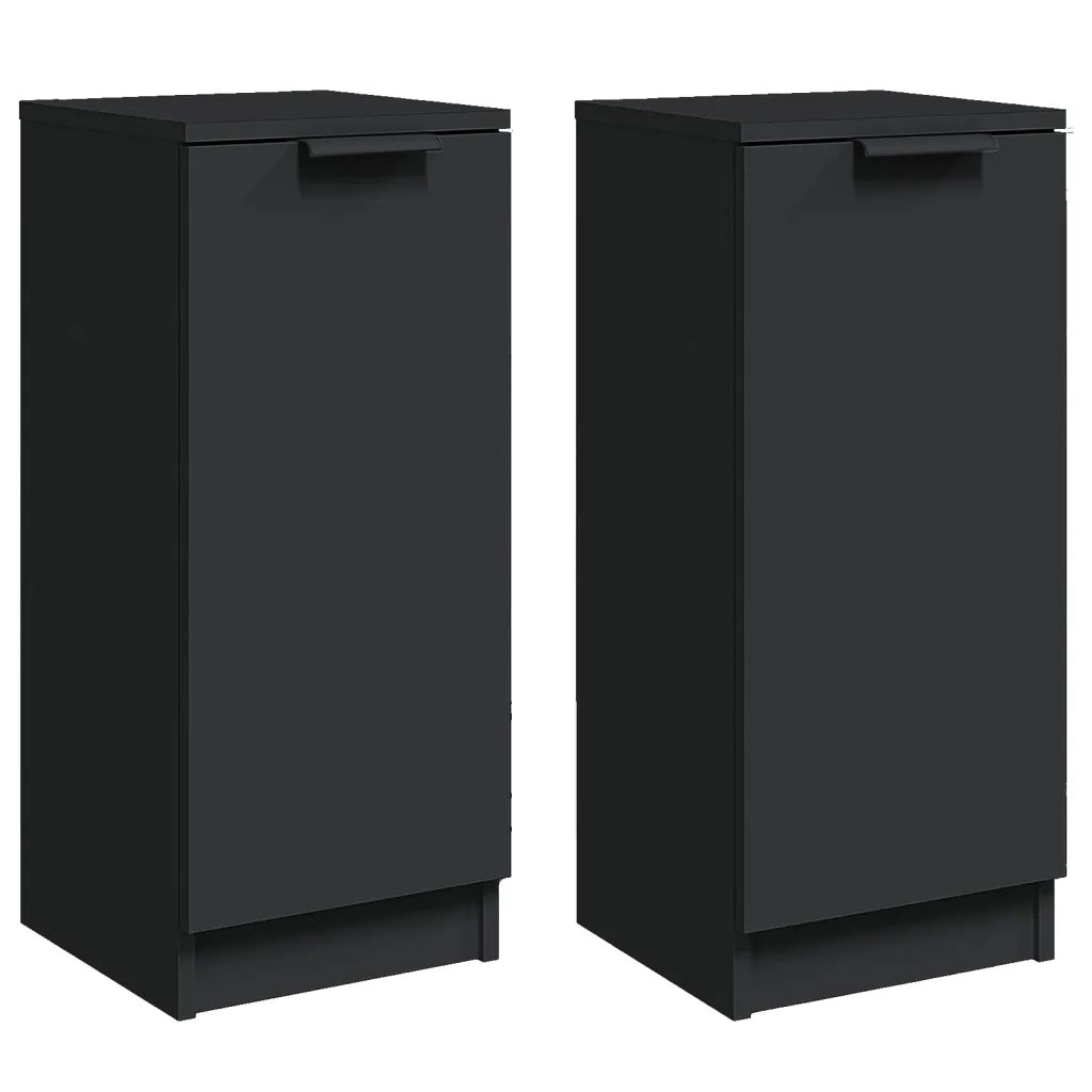 Credenze 2 pz Nere 30x30x70 cm in Legno Multistrato 811136