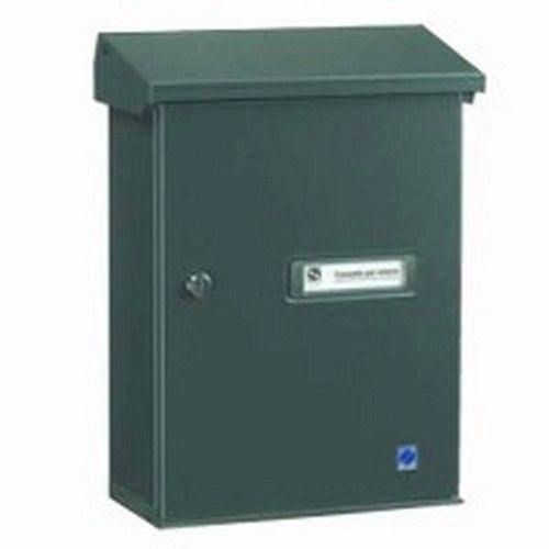 Silmec 10-517 SERENISSIMA Cassetta Postale Singola in Ferro Zincato Prerivestito PVC Goffrato con Apertura Frontale a Libro e Tetto Parapioggia Apribile colore Grigio Scuro