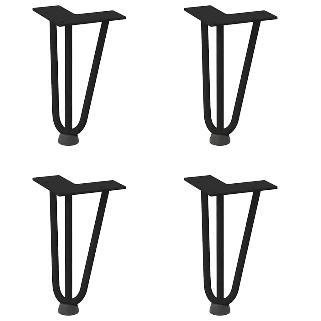 Set di 4 gambe a forcina per tavolino da caffè 20 cm design moderno stabili in acciaio nero massiccio 02_0056731