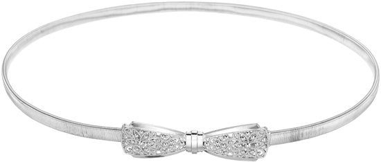 Cintura elastica per donne con regolazione della cintura, cinturino sottile in metallo con chiusura elegante per abiti da sera, occasioni formali, jeans, camicie (argento, a righe)