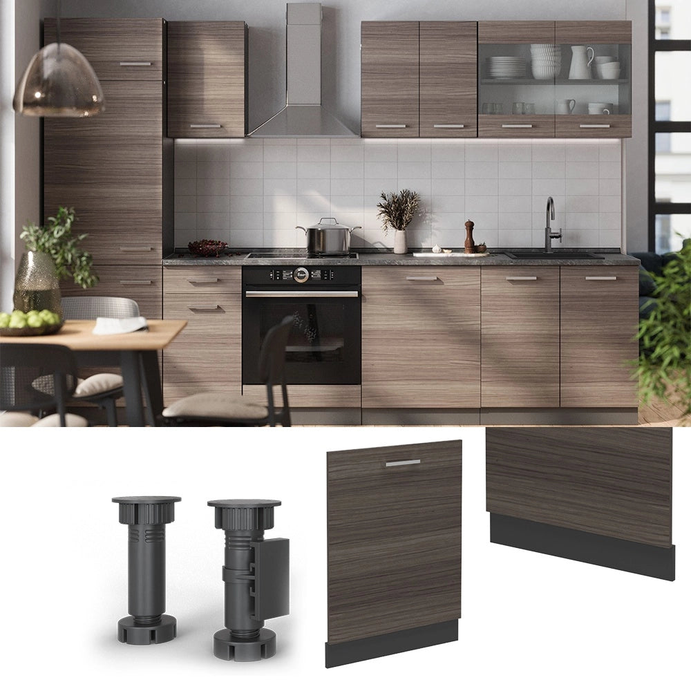 Pannello frontale della lavastoviglie R-Line Grigio nobile/Antracite 60 cm senza piano di lavoro Vicco