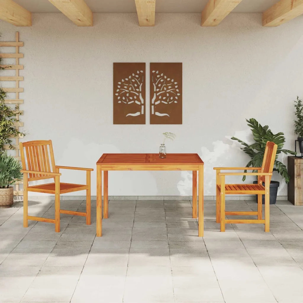 Set da Pranzo per Giardino 3 pcs Marrone