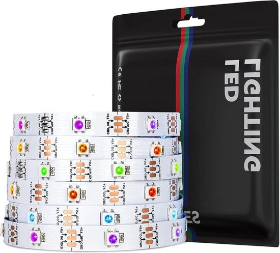 Strisce LED 5M WS2812B ECO 150LEDs RGB DC5V Programmabili IP30 - Non idrorepellente