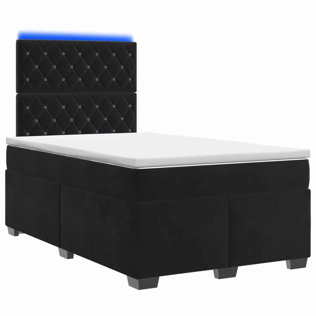 Letto box spring con materasso Nero 120 x 190 cm Velluto 3455062