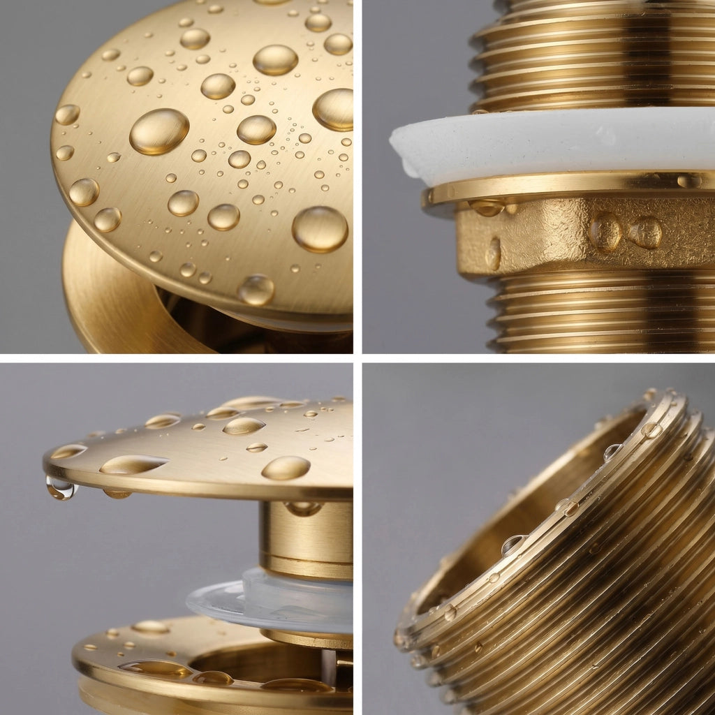 Piletta Click Clack lavabo senza troppo pieno acciaio inossidabile Oro