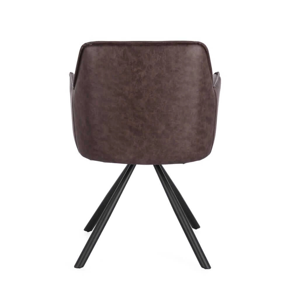 Set di 2 Sedie con Braccioli Girevoli in Similpelle con Gambe in Acciaio - LAVELLE