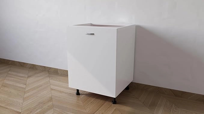 Mobile Base 60 Compreso Di Anta, H 72 Cm L 60 Cm P 55,5 Cm, Spedizione In Kit Bianco