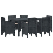 Set da Pranzo per Giardino 7 pcs Antracite Rattan Polt 3378553
