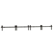 Kit di Binari per Porte Scorrevoli 366 cm Acciaio Nero CFW9918259