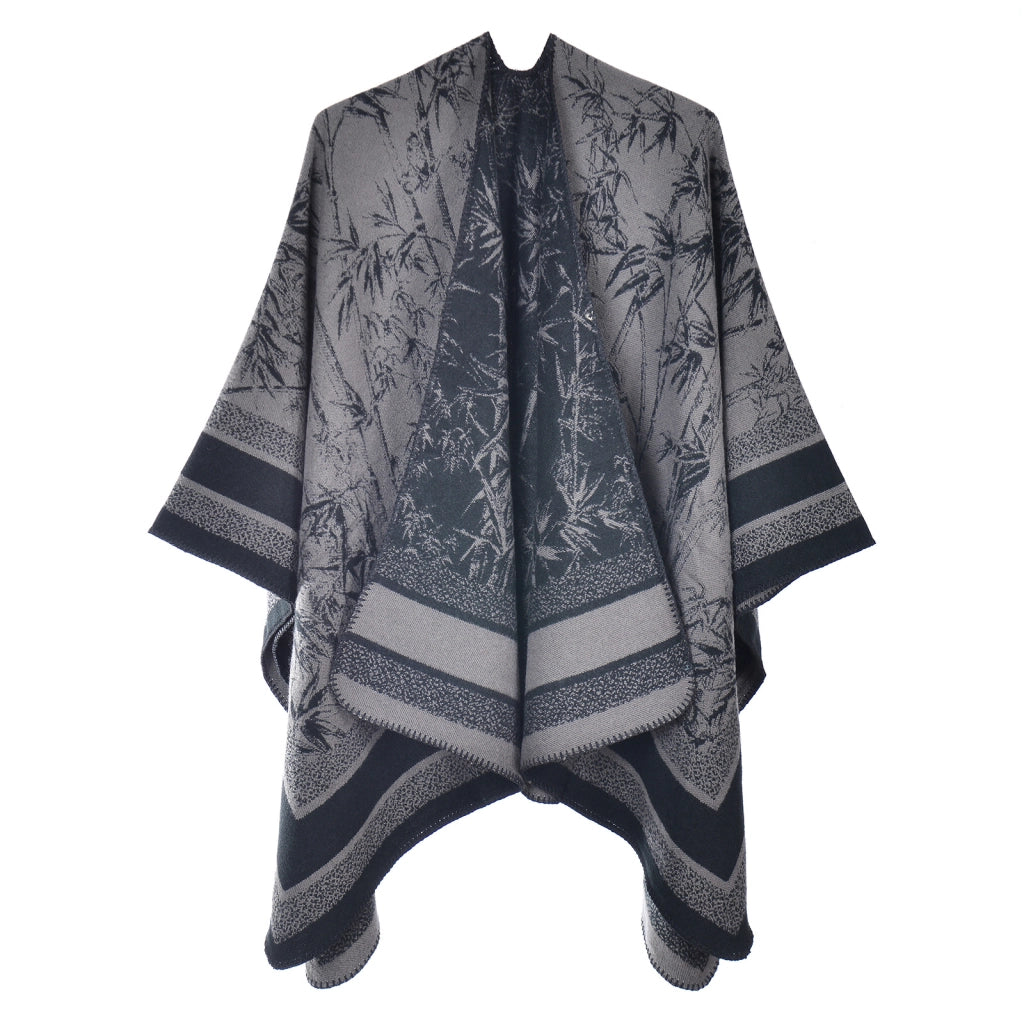 Nuovo scialle/sciarpa/scialle double-face in cashmere jacquard stampato