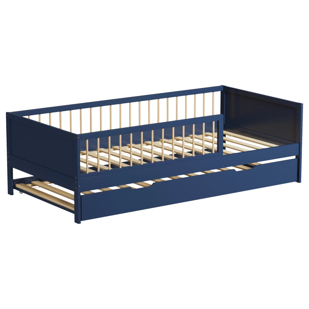 Letto a scomparsa per bambino 190x90cm blu scuro ADAM