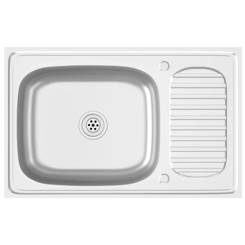 Set lavello cucina e gocciolatoio lavello da incasso lavello cucina interno casa argento 80 x 50 cm acciaio inox 02_0002427