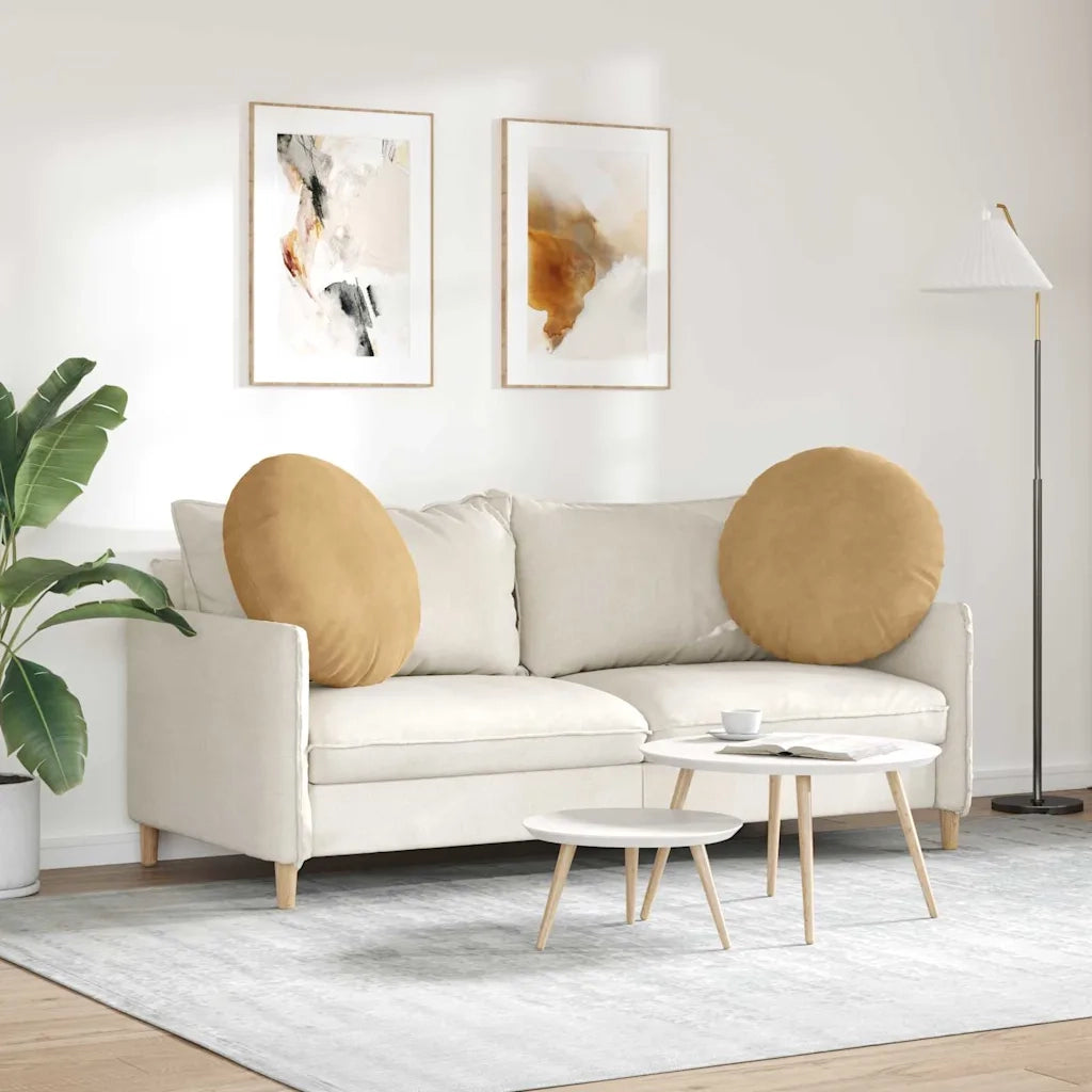 Cuscini per Seduta 2 pcs Marrone Ø60 x 21 cm Velluto