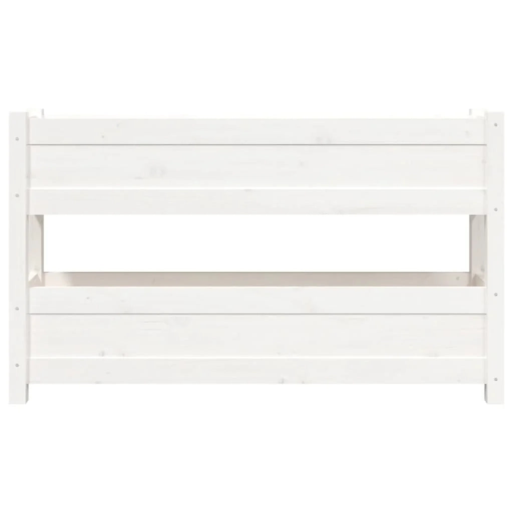 Fioriera rialzata per piante fiori terrazza giardino 112 x 25 x 66 cm legno massello di pino bianco 02_0037399