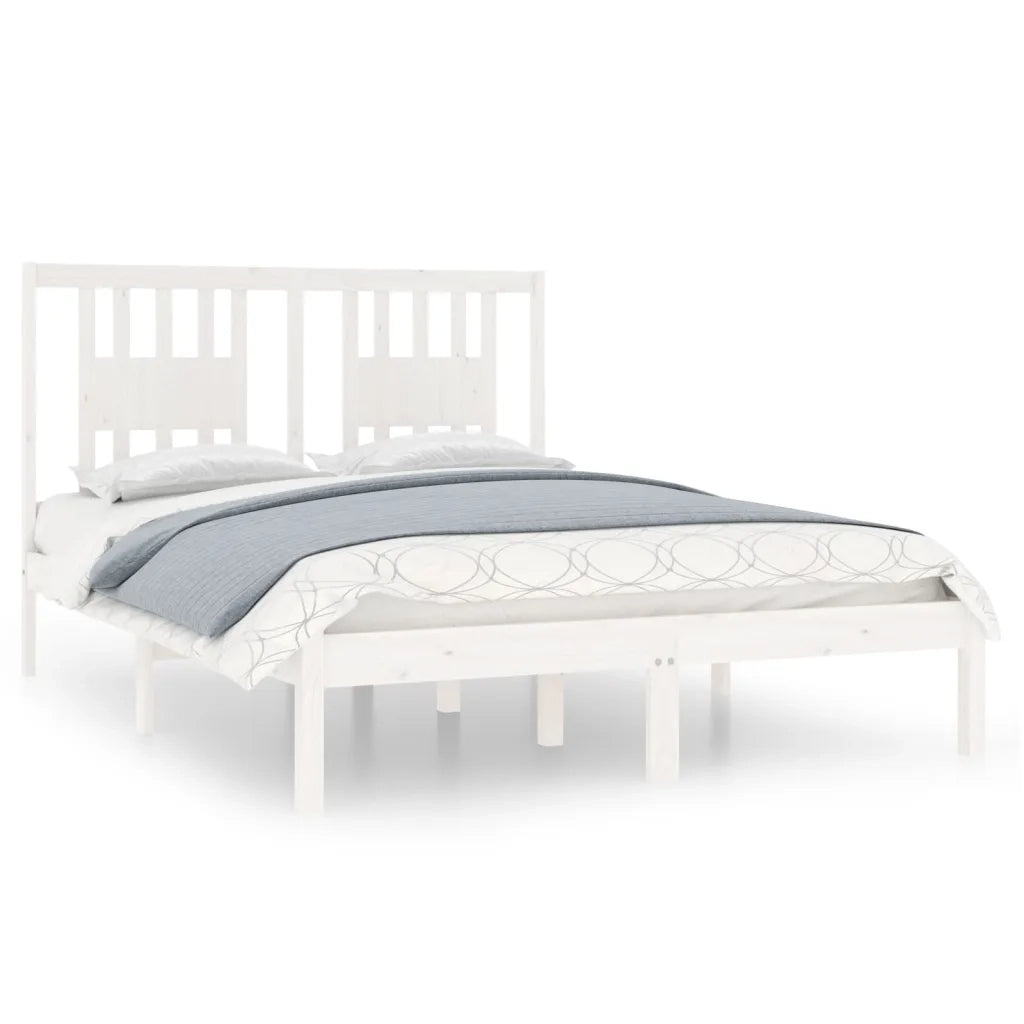 Giroletto-Struttura Letto Bianco in Legno Massello di Pino 120x200 cm 746721