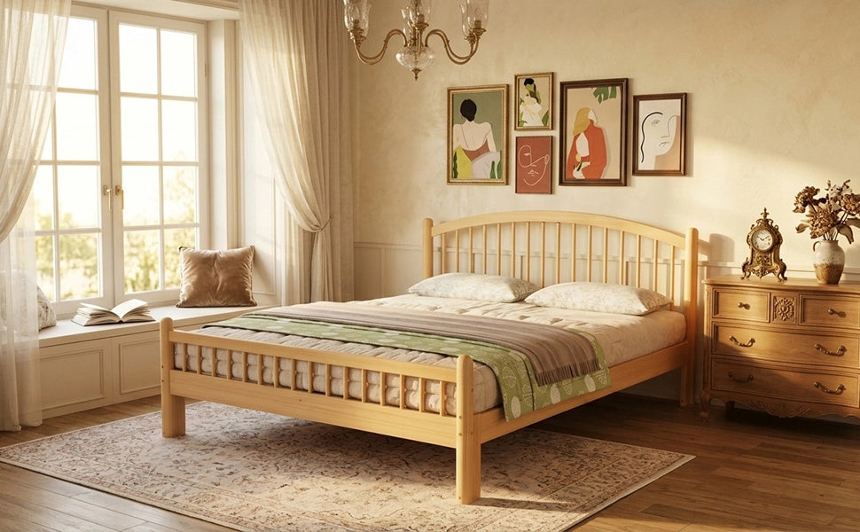 Letto singolo 140x200 cm legno beige