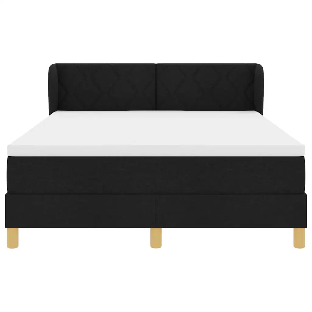 Letto a molle con materasso Nero 160 x 200 cm Tessuto 3340285