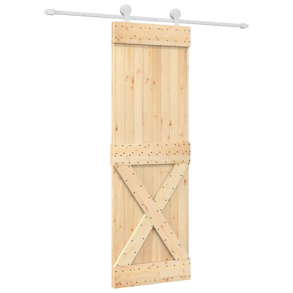 Porta scorrevole Naturale e Bianco 70 x 210 cm 3445016