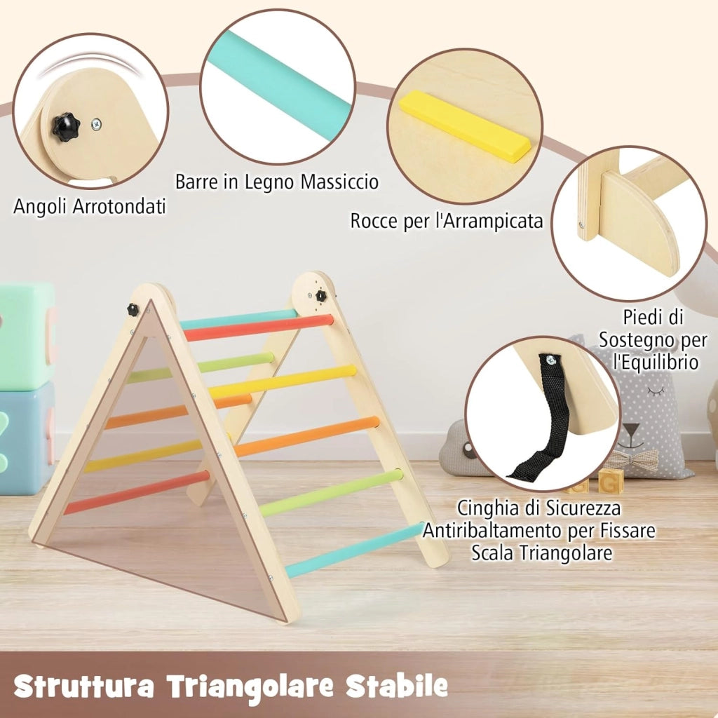 7 in 1 Set da Arrampicata per Bambini, Giocattoli da Arrampicata Pieghevole con Rampa Reversibile Sgabello Convertibile Tavolo e Sedia Lavagna, 3-14 Anni (Colorato)