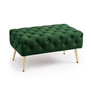 Panca imbottita in velluto trapuntato 80 cm MADRID Verde Bottiglia