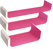 Set di 3 pannelli di parete fluttuanti - moderno e pratico - legno robusto - progettazione spaziale - ideale per angolo bambino - arancione