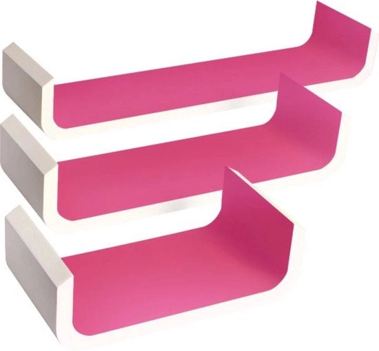 Set di 3 pannelli di parete fluttuanti - moderno e pratico - legno robusto - progettazione spaziale - ideale per angolo bambino - arancione