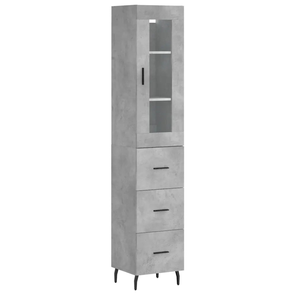 Credenza Grigio Cemento 34,5x34x180 cm in Legno Multistrato 3199253