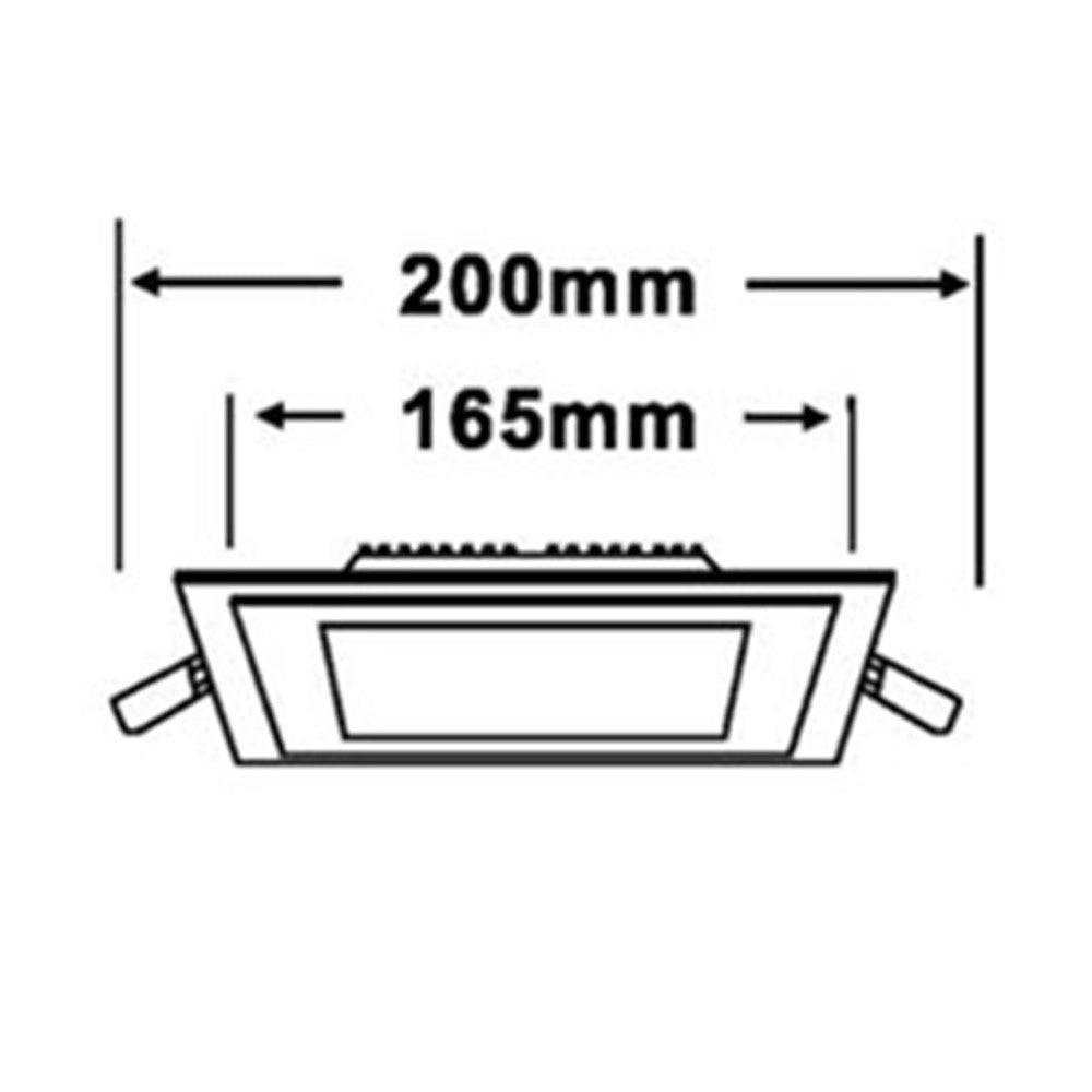 Trade Shop - Pannello Led Slim Quadrato Incasso Cornice Vetro 18w Cct 3000k 6500k 4000k P165e-q3c -