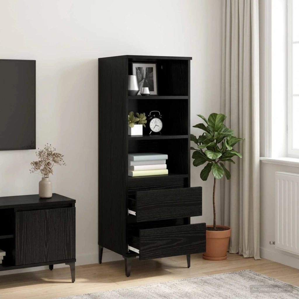 Credenza Rovere Nero 40 x 36 x 110 cm Legno ingegnerizzato 8009875