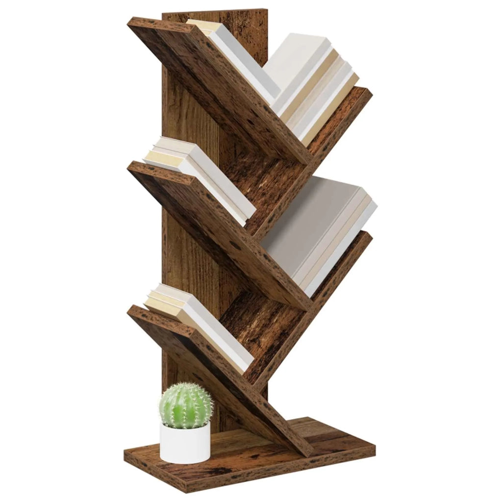Libreria ad Albero 4 Ripiani 30 x 18 x 60 cm Legno antico 8012370