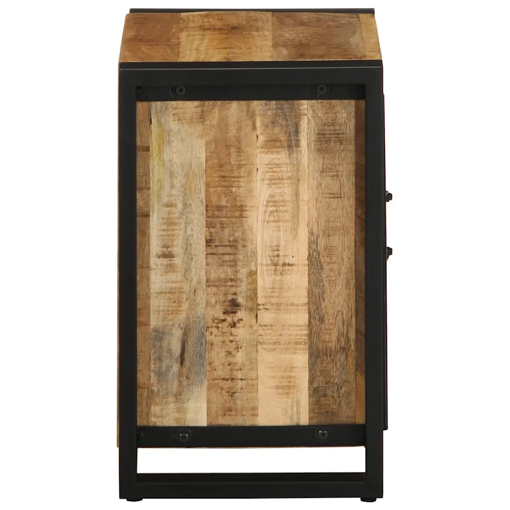Comodino 40x30x51 cm in Legno Grezzo Massello di Mango 4013563