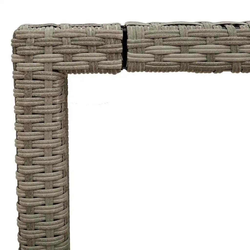 Tavolo Giardino Piano Vetro Grigio Chiaro 90x90x75cm Polyrattan 368122
