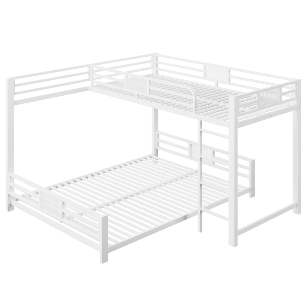 LETTO A CASTELLO A L 140x200 cm in metallo bianco