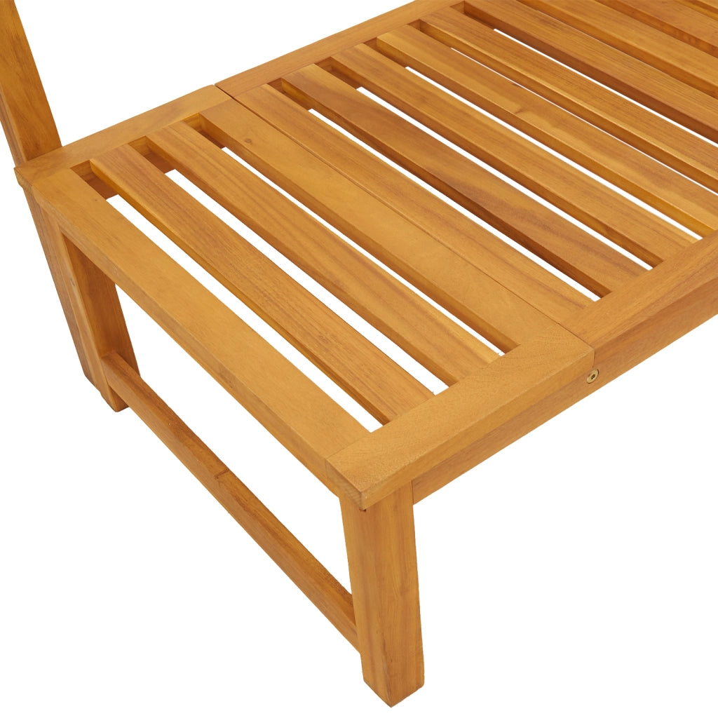 Lettino prendisole 3-in-1 in legno massello di acacia