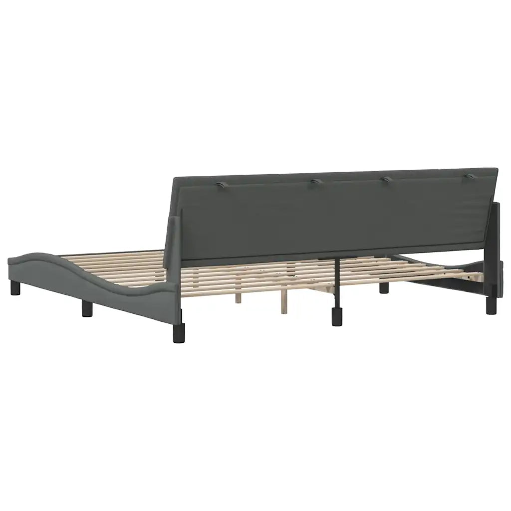 Giroletto senza Materasso-Struttura Letto Hanko Grigio Scuro 200x200 cm Tessuto 940942