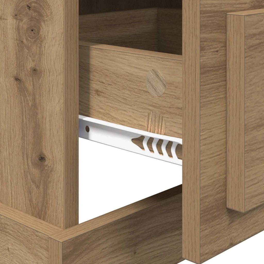 Comodino | Armadio da Notte | Mobiletto da notte Rovere artigianale 39 x 39 x 67,5 cm