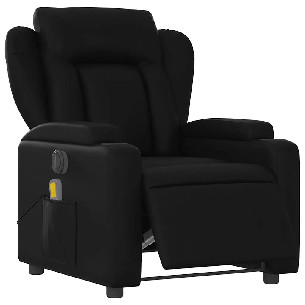 Poltrona Massaggiante Reclinabile Elettrica Nera in Similpelle 3204537