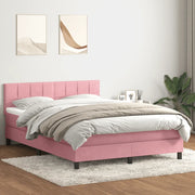 Giroletto a Molle con Materasso Rosa 140x210 cm in Velluto