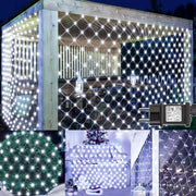 Luminaria a rete con 200 led - 3 x 2 m - con presa - 8 modalità - IP65 impermeabile all'acqua - per Natale - festa - camera da letto - parete - matrimonio - camera da letto - decorazione di interno - bianco