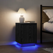 Comodini con Luci LED 2 pz Nero 38x34x50 cm 861268