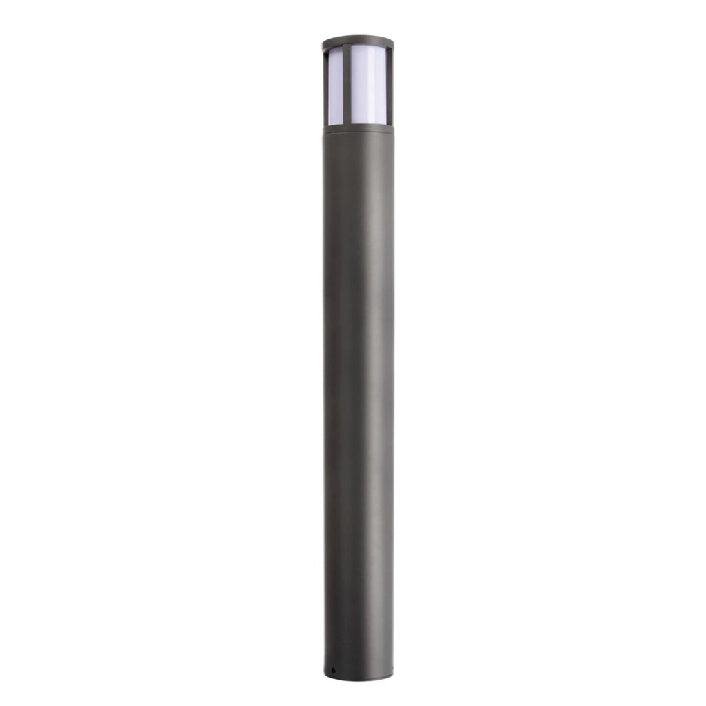 FACADO II ROUND Lampione LED E27 impermeabile IP65 palo luminoso moderno luce esterni giardino viale villa 230V 100cm Grigio scuro diffusore opaco