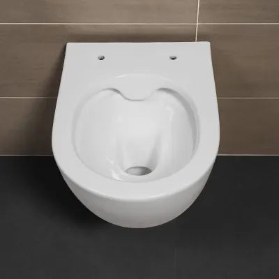 Wc sospeso salvaspazio Rimless in ceramica lucida serie Tokyo