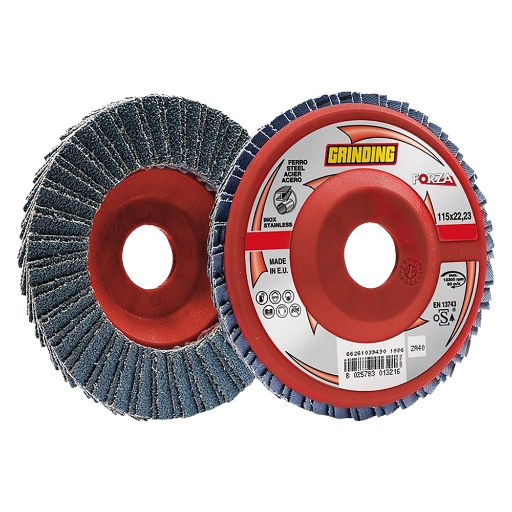 DISCO LAMELLARE PER ACCIAIO INOX 'FORZA' ø 115 gr. 120- 10 pezzi  - FORZA GRINDING