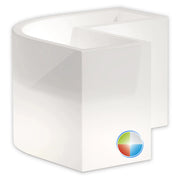 Vaso Luminoso Fioriera In Resina Rettangolare H 50 CM Led Multicolor Cavo mod. Flowerpot Angolare Led