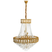 Lampadario con base in metallo dorato e cristalli ⌀ 70 cm Lampada a sospensione Stile glamour Sala da pranzo Soggiorno